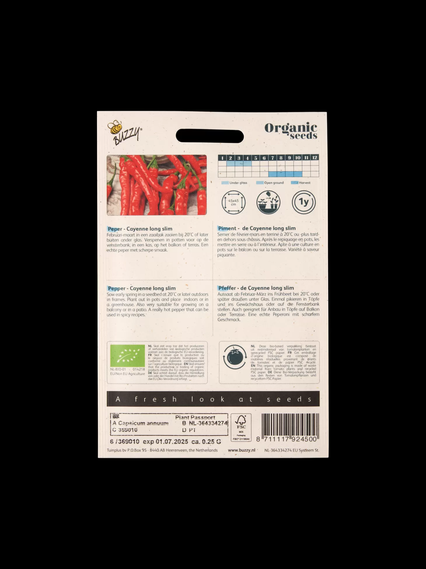 Søstrene Grene Buzzy® økologiske Chilipeberfrø Cayenne Long Slim