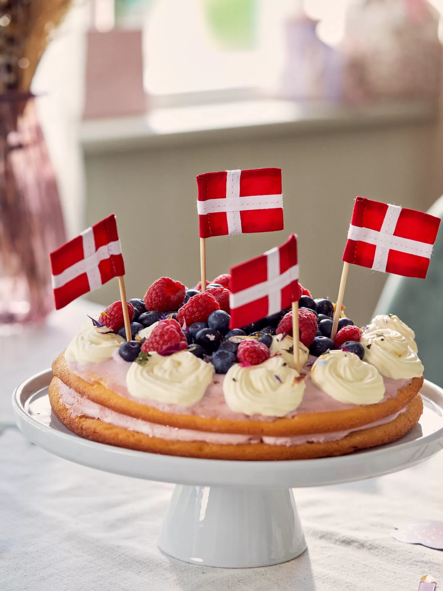 Søstrene Grene Dannebrogsflag Til Kage 4-pak