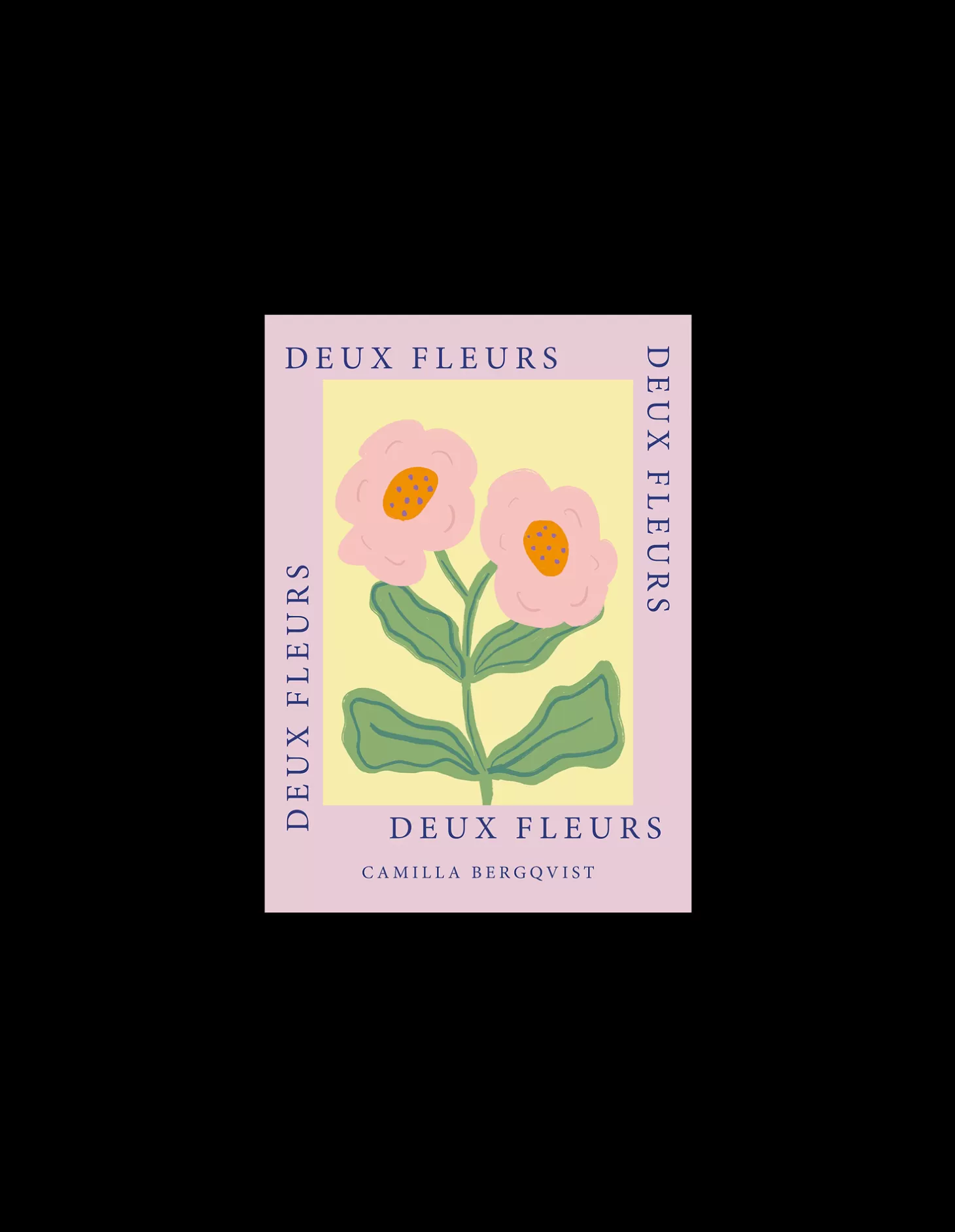 Søstrene Grene Plakat Deux Fleurs Pink A4