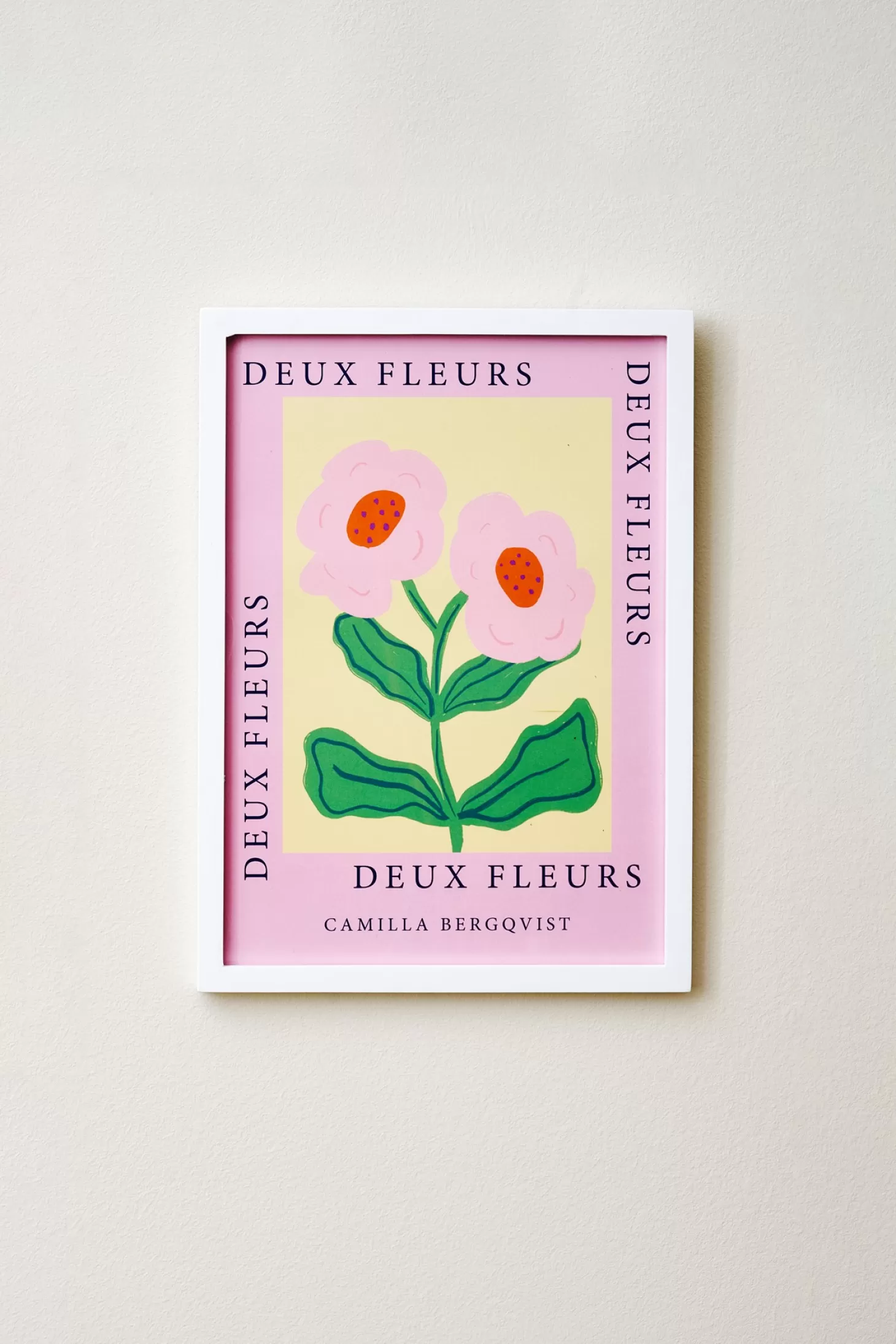 Søstrene Grene Plakat Deux Fleurs Pink A4