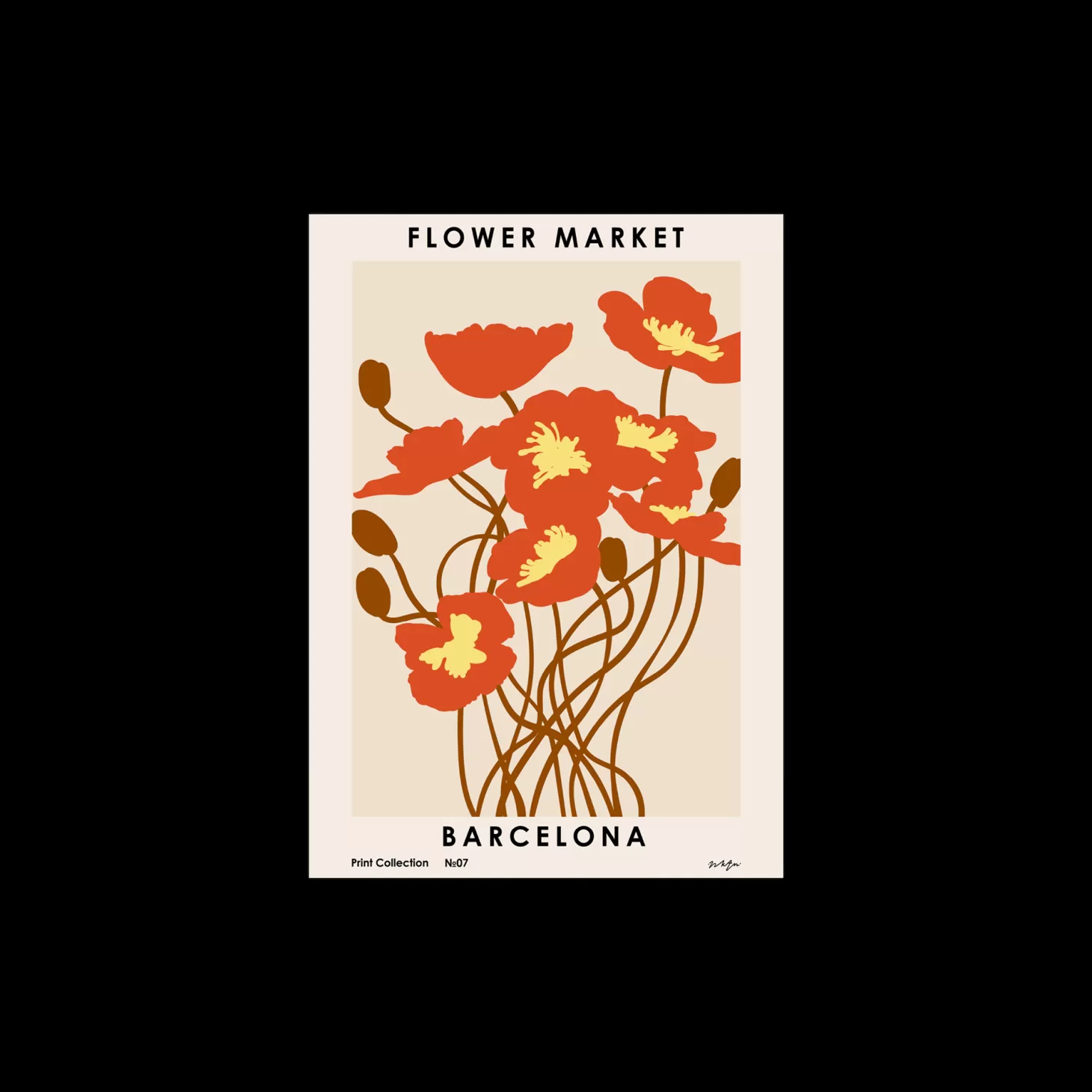 Søstrene Grene Plakat Flower Market Barcelona 50 X 70