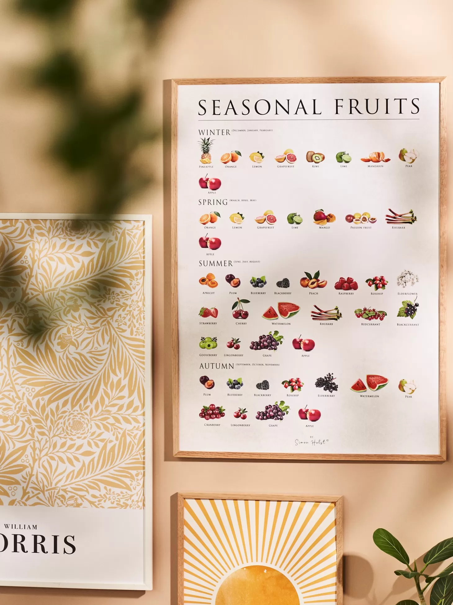 Søstrene Grene Plakat Seasonal Fruits 50 X 70