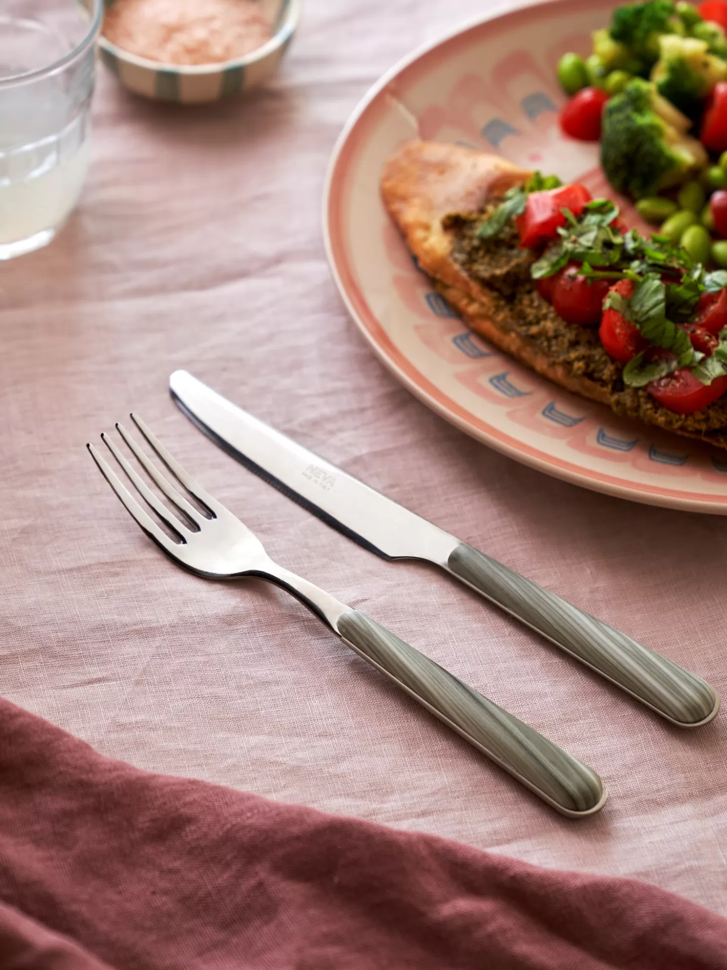 Søstrene Grene Sæt Med Knive Texture Legno