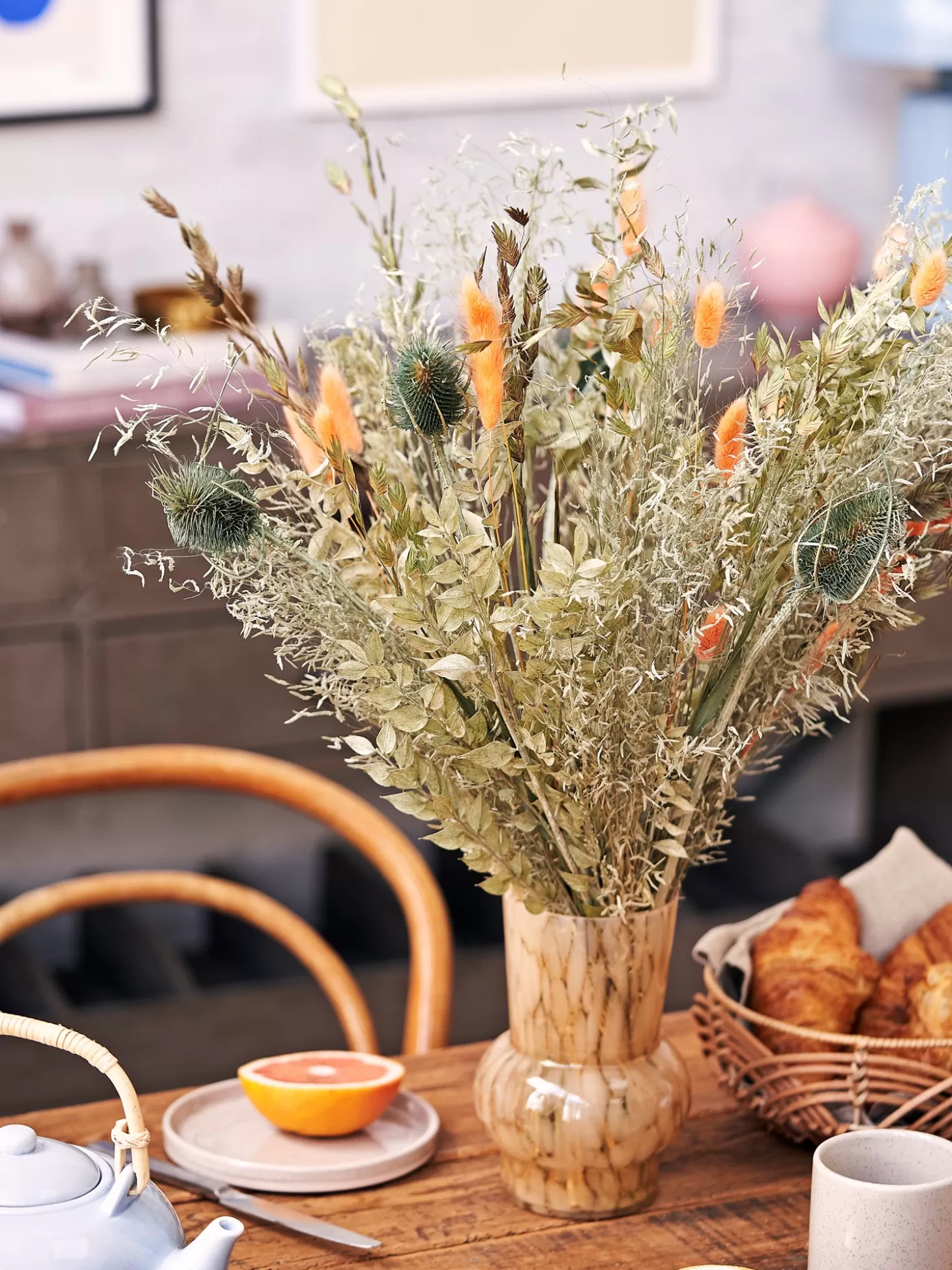 Søstrene Grene Tørrede Blomster Orange Medium